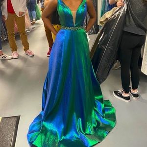 Beautiful elegant iridescent formal dress
